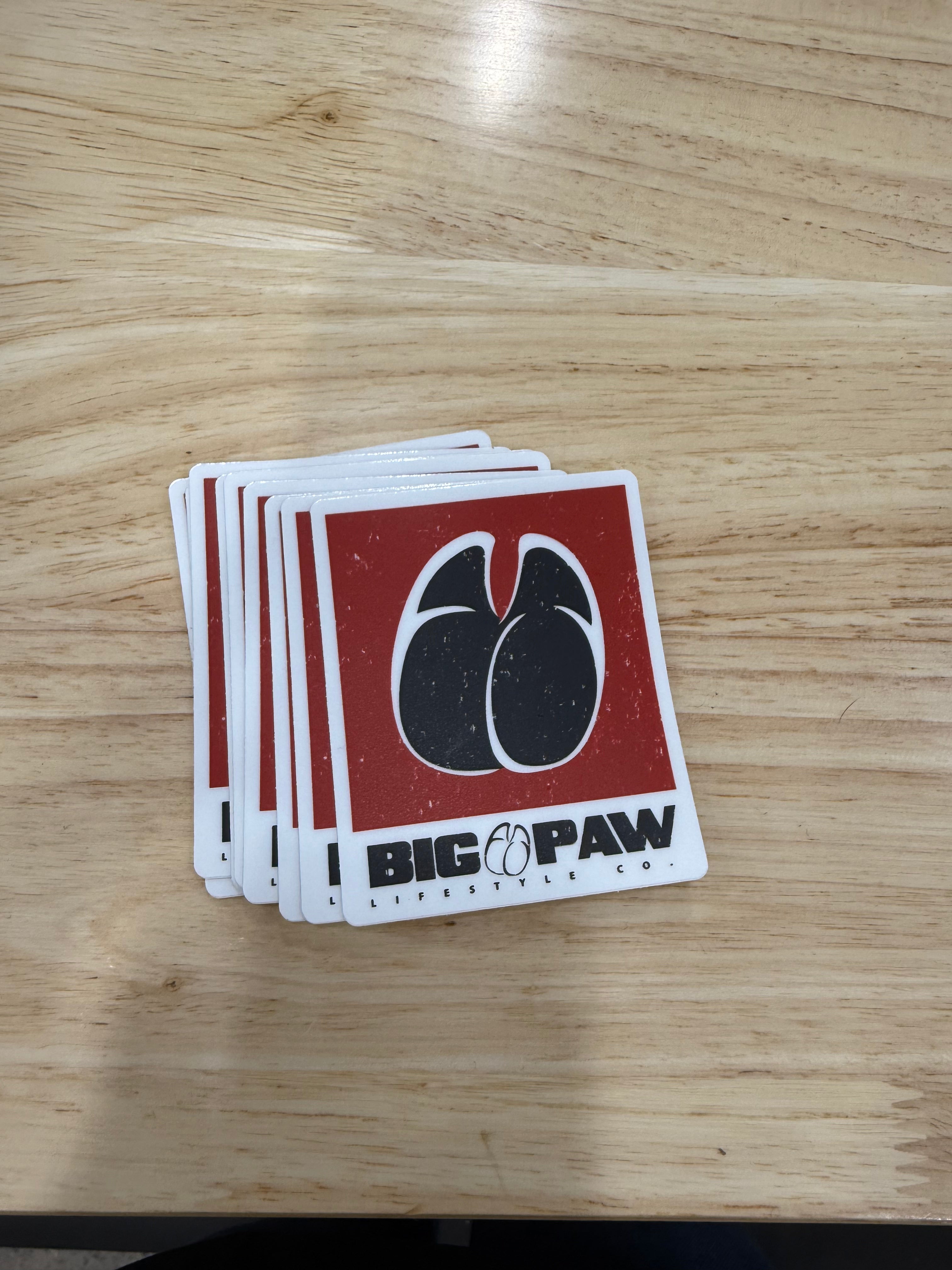 Big Paw Box Red Paw Sticker