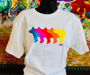 The Chain of Pigs in FUN SUMMER COLORS T-shirt