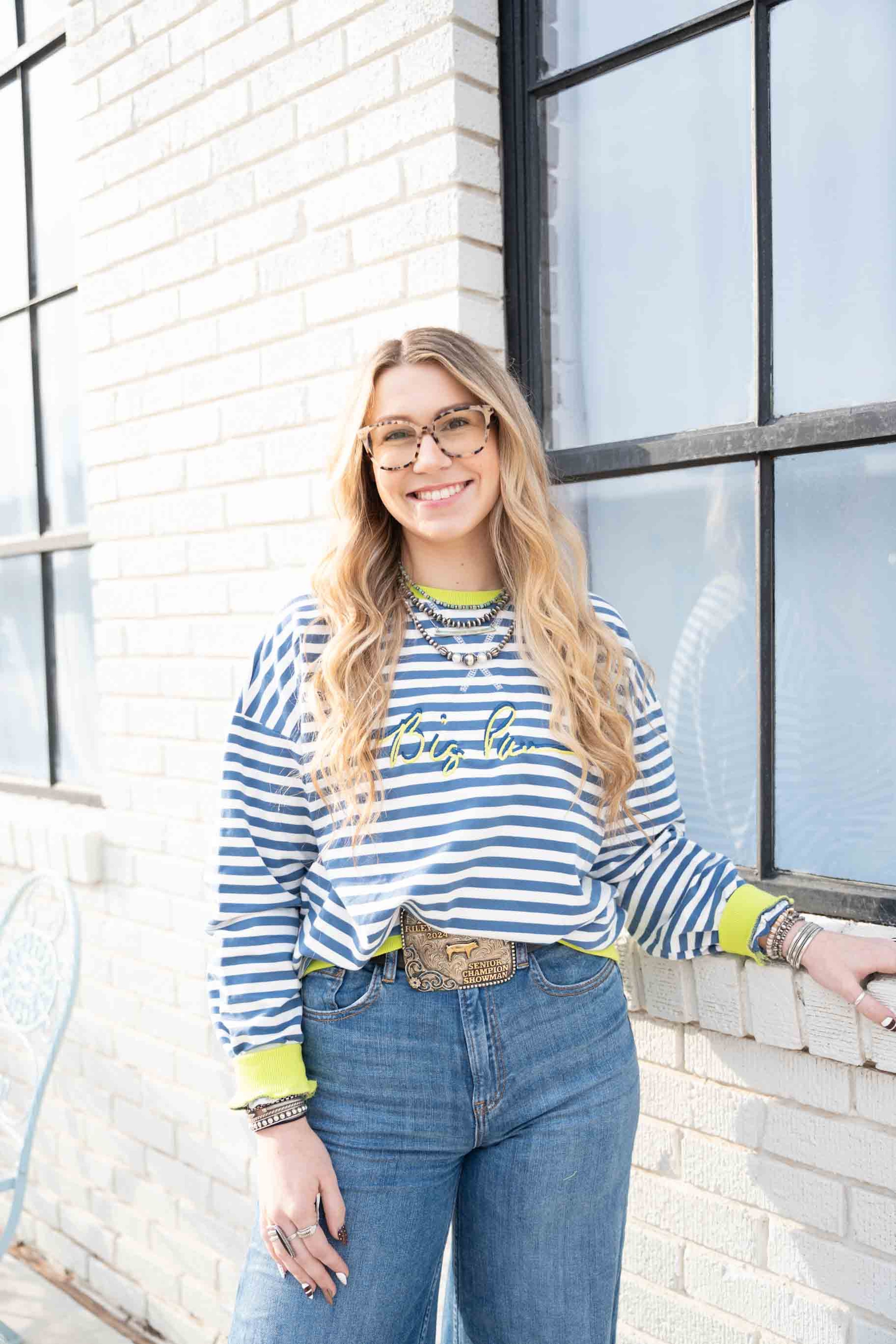 Big Paw Color Striped Crewneck