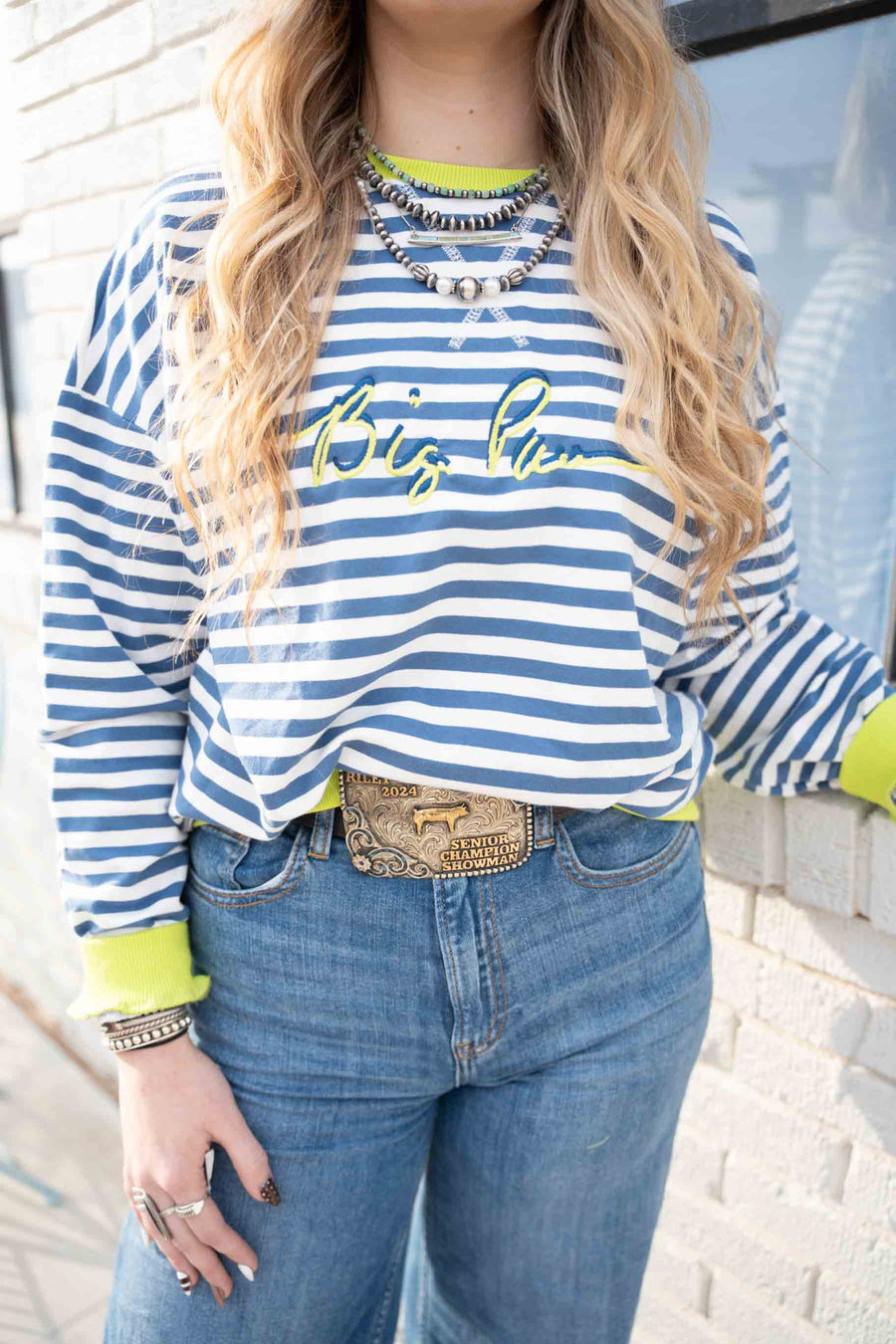 Big Paw Color Striped Crewneck