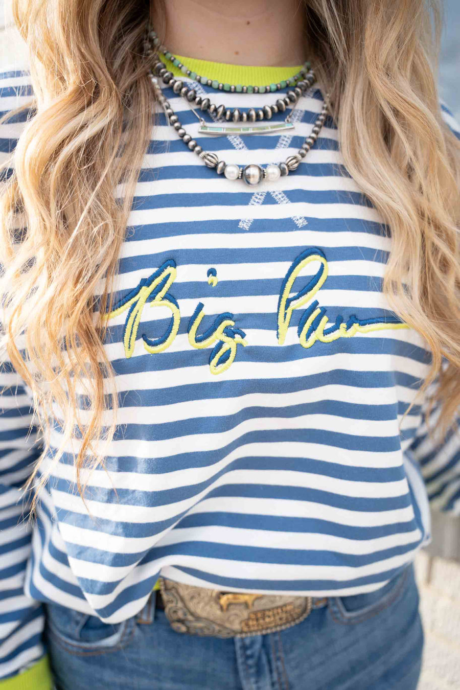 Big Paw Color Striped Crewneck