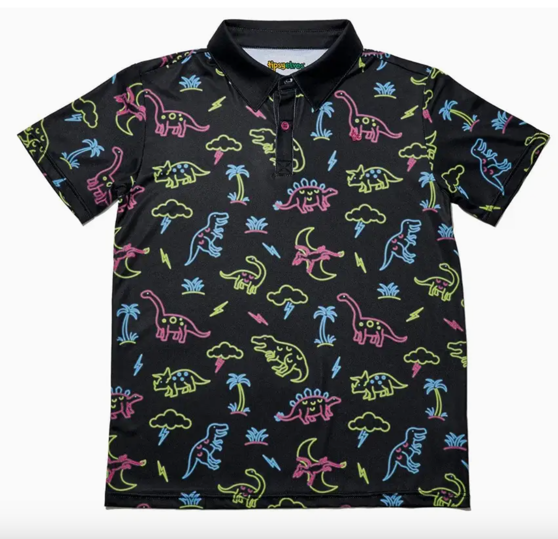 The Glowing Dino Golf Shirt