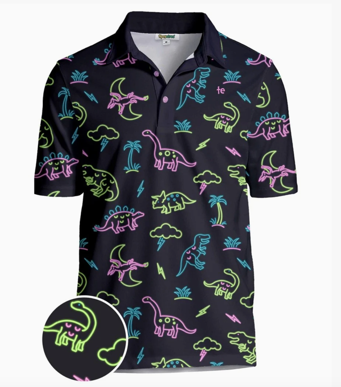The Glowing Dino Golf Shirt