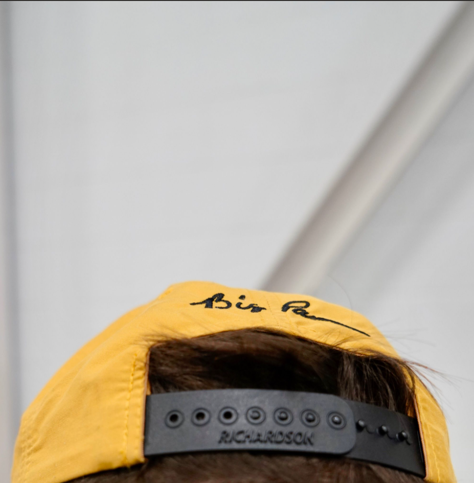 Big Paw Script Leather Large Patch Hat