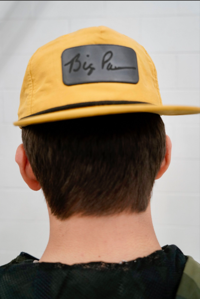 Big Paw Script Leather Large Patch Hat