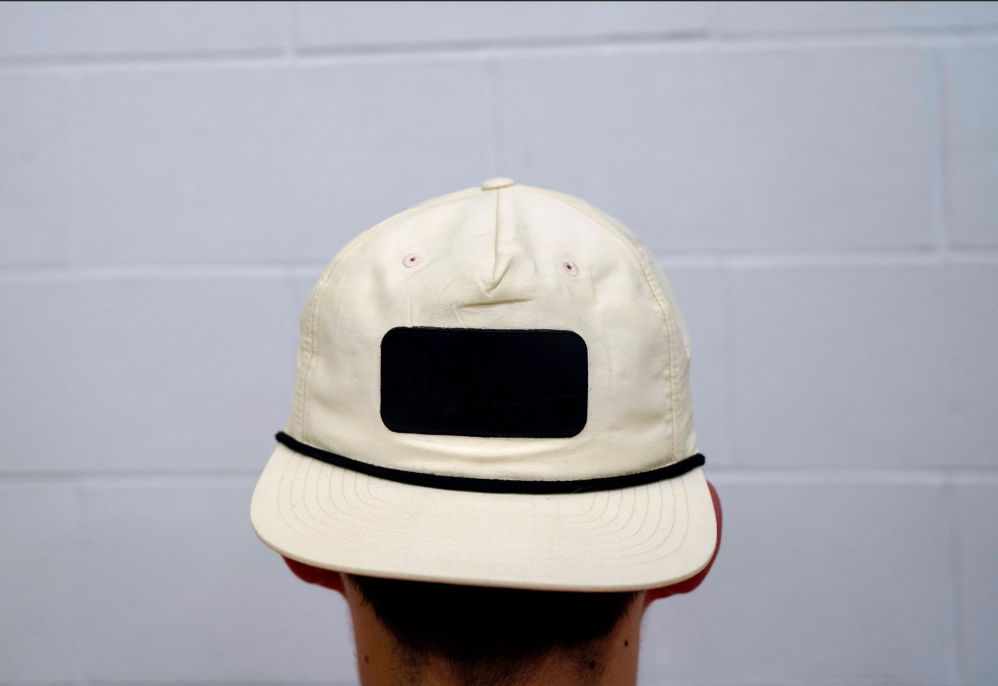 Big Paw Script Leather Large Patch Hat