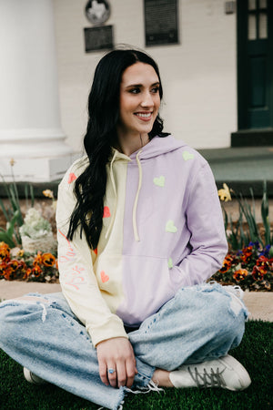 Pastel and Heart Sequins Hoodie