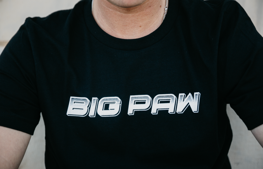 BIG PAW Shattered design, on a Black T-Shirt
